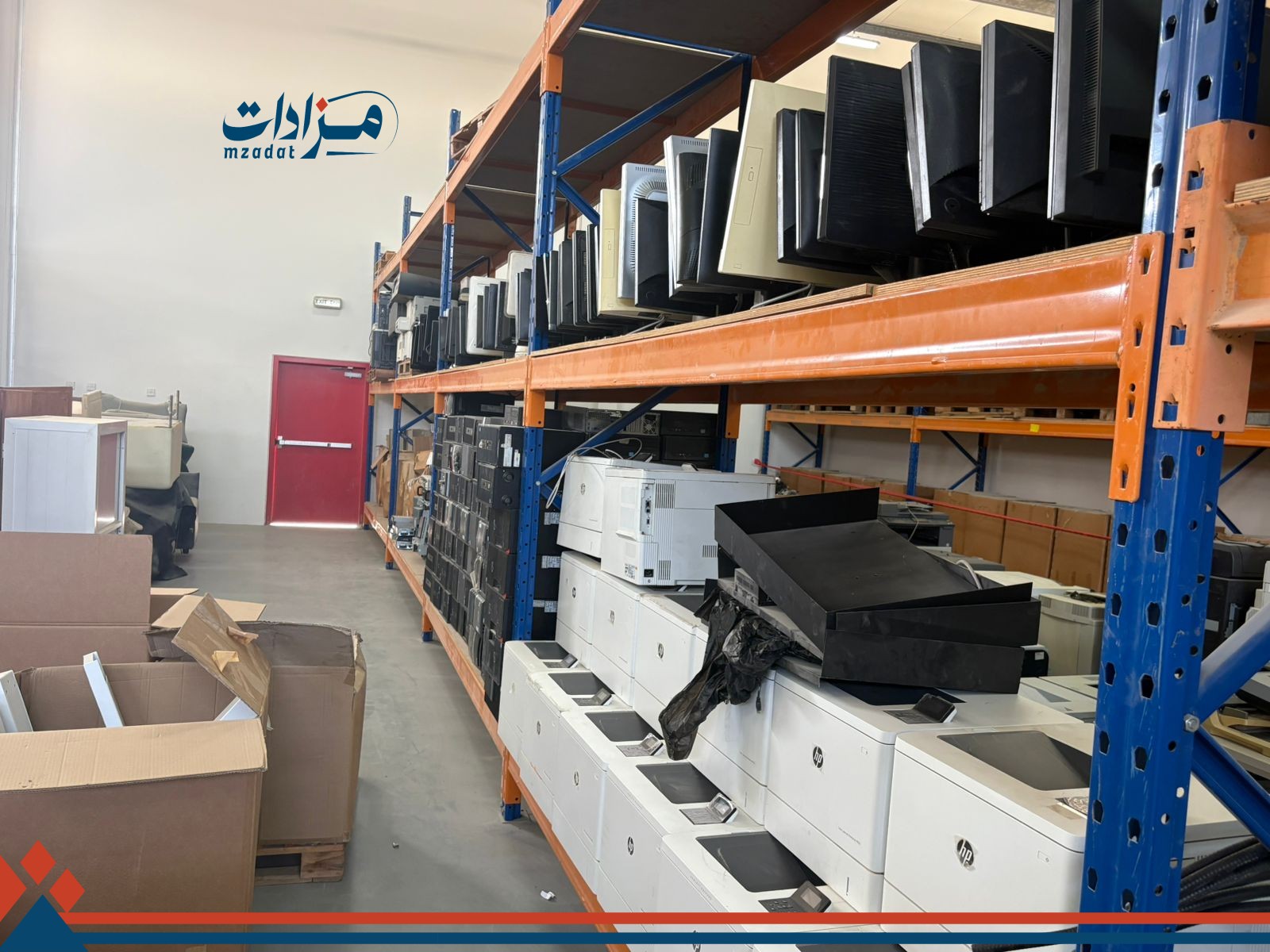 4- Screens, printers, electric tables, photocopying machines, and furniture